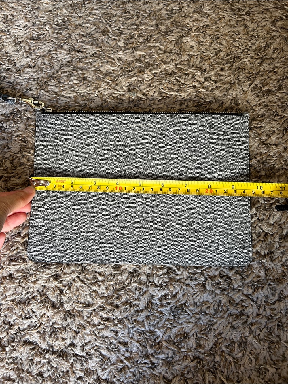 Coach Silver Gray Zip Wristlet Pouch - Picture 5 of 6